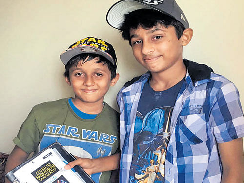 young fans Arnav and Aniketh.