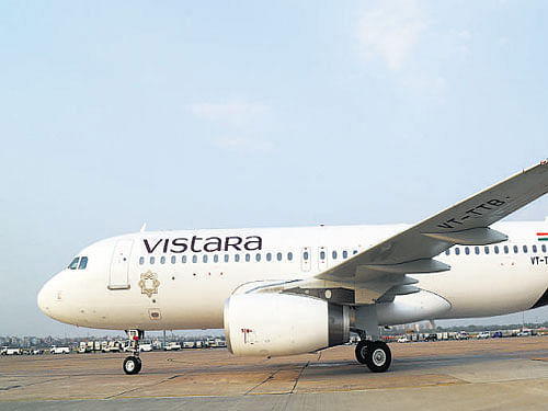 The bird-hit aircraft is grounded at the Bhubaneswar airport where engineers are assessing the damage to the plane, they said, adding, the incident took place some 70 kms off the Bhubaneswar airport. DH File Photo for representation.