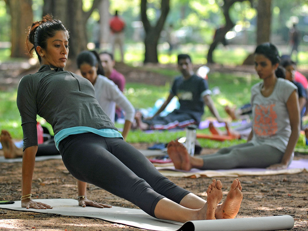 The officials are ensuring that the yoga mats to be used at the event scheduled to be held on June 21 are made in India. File photo