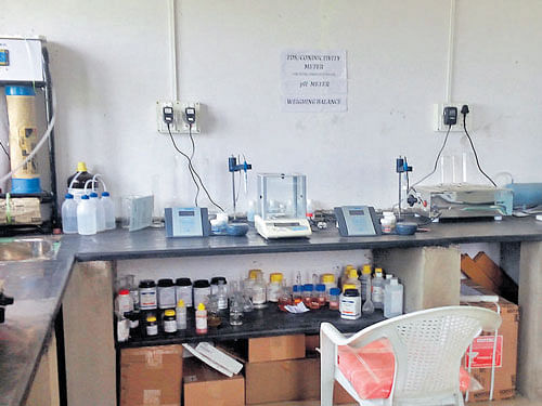 The equipment at the water-testing laboratory at Somwarpet.