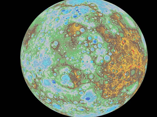 The first global digital elevation model of Mercury. Courtesy: NASA, youtube