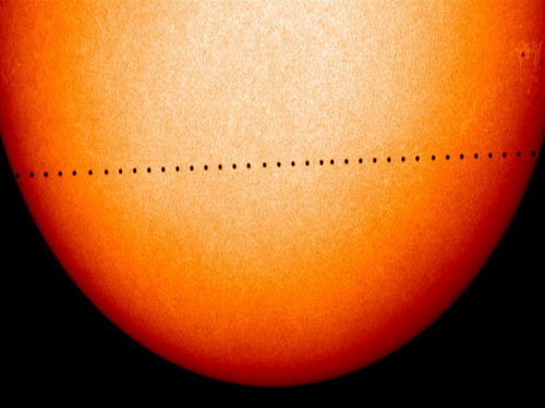 This phenomenon takes place when the planet will be seen as a small black dot travelling from one limb of the solar disc to the other. Reuters photo
