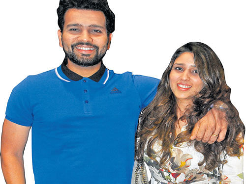 Content Rohit Sharma  with Ritika. DH Photo by BK Janardhan