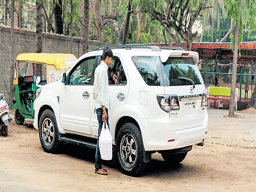 One of the high-end vehicles which was spotted at the State Home For Women near Nimhans on Friday.
