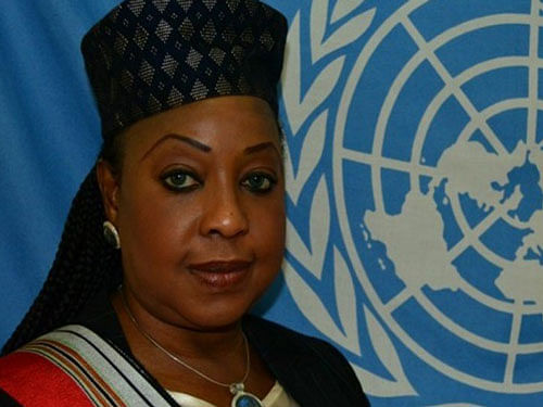 Fatma Samoura, 54, comes from outside the football world, having worked with the United Nations for 21 years. She is currently based in Nigeria for the UN Development Program. Image courtesy Twitter.