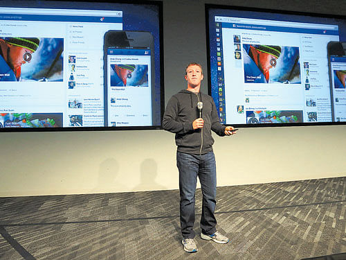 A file photo of Facebook CEO Mark Zuckerberg speaking at an announcement of a redesign for Facebook's news feed at the company's headquarters in Menlo Park, California. INYT
