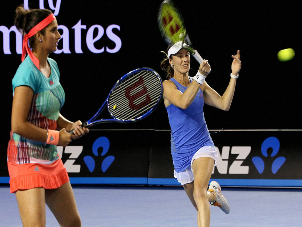 The joint number one, Sania and Martina were playing their third straight final since the start of the clay court swing, falling both times to Caroline Garcia and Kristina Mladenovic at Porsche Tennis Grand Prix and Mutua Madrid Open. pti file photo