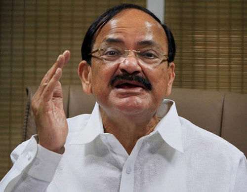 'Leader(ship) is their internal affair. I can only say this much. It is  because of Soniaji that Congress is united. Otherwise it would have got disintegrated. This is my view although I do not approve of dynasty,' Naidu said. PTI file photo