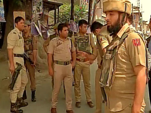 Kashmir police at the spot of attack. ANI