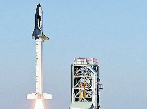 Isro successfully launches the Reusable Launch Vehicle in Sriharikota on Monday. PTI