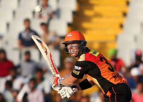 On song: Sunrisers Hyderabad skipper David Warner will have to lead from the front in Qualifier 2. PTI
