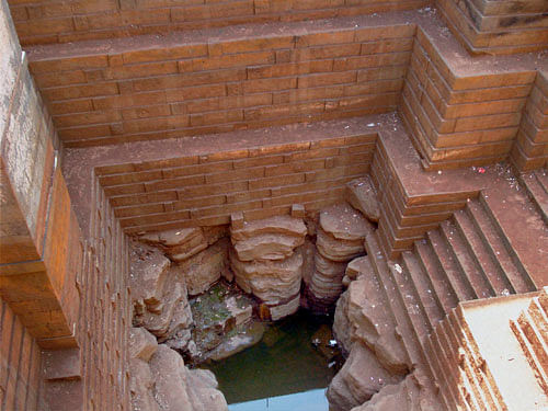12th century Bhimnagar historical well desilted in Basavakalyana taluk in Bidar, Karnataka. PTI Photo.