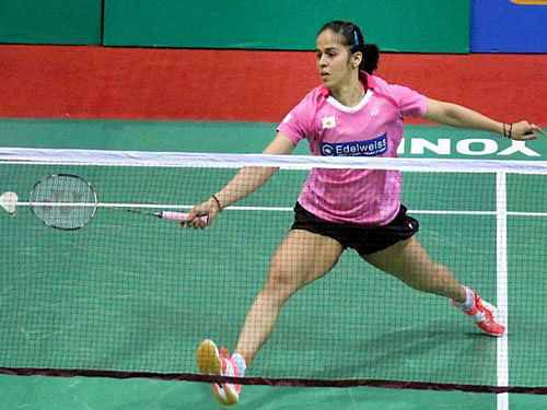 Eight seed Saina, who had won the title in 2009, 2010 and 2012, is likely to take on top seed Carolina Marin of Spain in the last eight here. PTI File Photo.