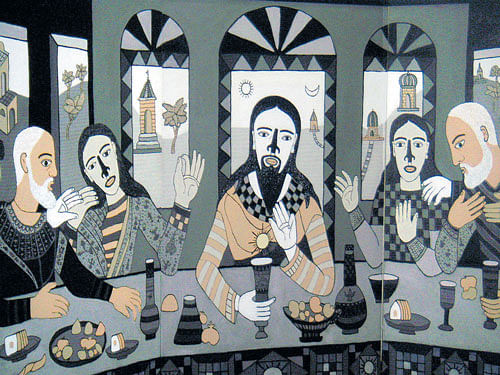 popular Detail of 'The Last Supper'  by artist Madhvi Parekh.