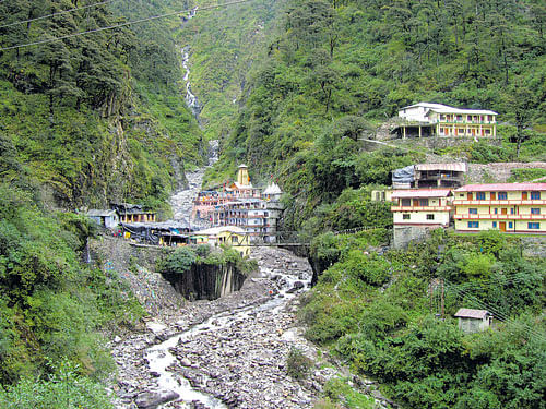 a Pilgrimage Yamunotri Temple, nestled in the lap of greenery.