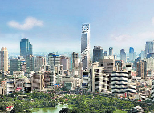 MahaNakhon, the luxury mixed-use skyscraper in the central business district of Bangkok, Thailand.
