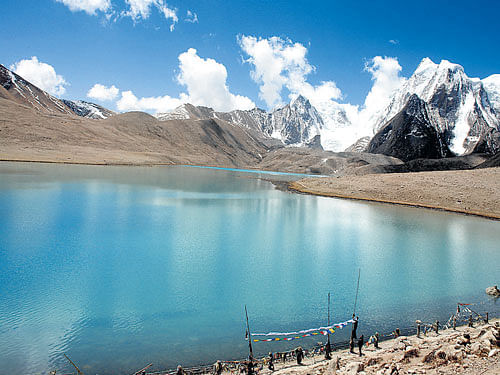 exquisite Pristine blue waters of Gurudongmar Lake in Sikkim. Photos by author