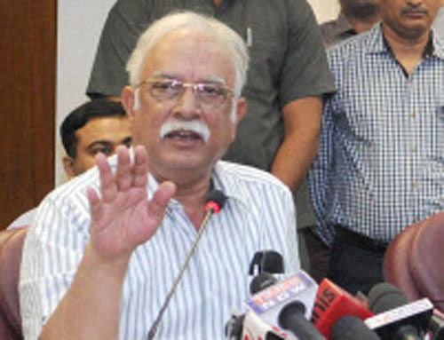 Union Minister for Civil Aviation Ashok Gajapathi Raju Pusapati addressing a press conference on 'Passenger Centric Initiatives', in New Delhi on Saturday. PTI