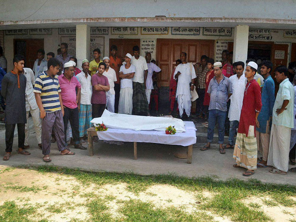 A 60-year-old Hindu ashram worker, Nityaranjan Pandey, was hacked to death on June 10 by suspected Islamists, becoming the fourth person from the minority community to be killed in a series of brutal attacks on secular activists in the Muslim-majority Bangladesh. AP/PTI Photo