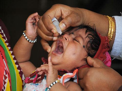 As many as 15 samples of vaccine-derived polio virus (VDPV) were found in India in the last one-and-half years, but none of them led to polio infection in a child. DH file photo