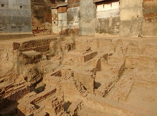 The latest excavation revealed structures resembling monastic cells. However, only further excavation at the site would help establish whether the structures were part of a monastery or were secular in nature, Superintending Archaeologist of ASI (Western region) Madhulika Samanta said. Picture courtesy Twitter