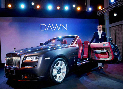 Michael Schneider, Regional General Manager, Sales, Asia Pacific, Rolls-Royce Motor Cars at the unveiling of the Rolls-Royce Dawn in Mumbai on Friday. PTI Photo