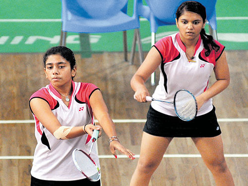 double trouble Ashwini Bhat (left) and Mithula U&#8200;K have struck a winning note at the junior level. dh Photo/ Srikanta Sharma R