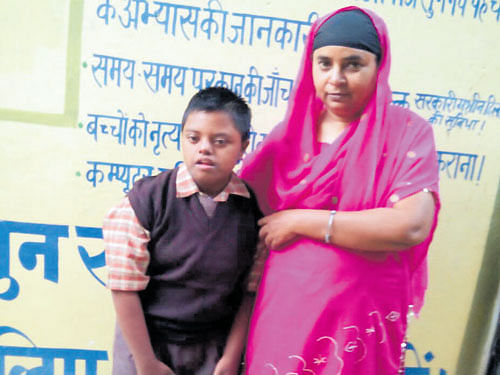 Balmeet Kaur with a  differently abled child.