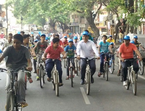 A&#8200;view of the city entusiasts who took part on the cycle day, which was held previously.