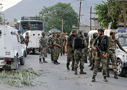While the army claimed to have killed the two militants in retaliatory fire, the CRPF lodged a protest against it for 'wrongly claiming credit'. PTI file photo