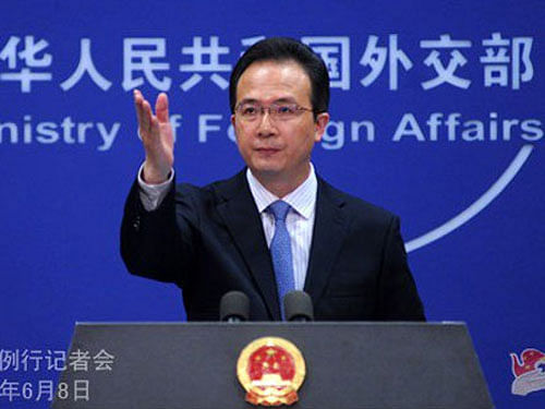 Chinese Foreign Ministry official Hong Lei. Image  courtesy Twitter.