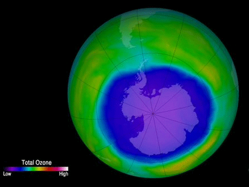 The study found that the September ozone hole has shrunk by 1.5 million square miles (four million square kilometers) since 2000 -- an area about the size of India. Reuters file photo