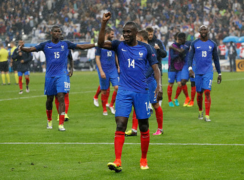 France's Blaise Matuidi celebrates after the game. REUTERS