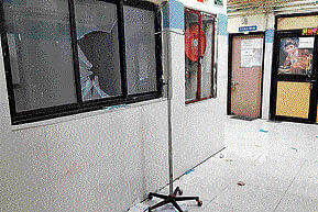 Dr Baba Saheb Ambedkar Hospital premises in Rohini vandalised by family members of a patient who died at the hospital on Sunday evening.