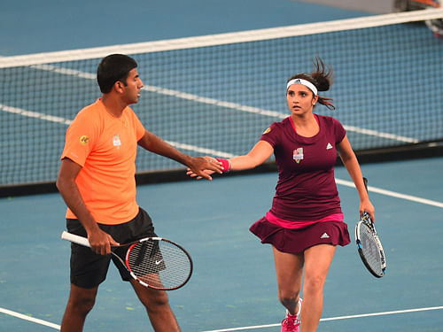 The 29-year-old Sania, who is ranked world number one in women's doubles, will be partnering Rohan Bopanna in mixed doubles in the sporting extravaganza starting August 5. File photo