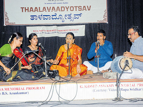 Artistes perform at 'Thaalavadyotsava'