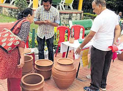 A display of composting solutions for independent homes and apartments was held as part of the clean and green mela at Visvesvaraya Park on Sunday. DH PHOTO