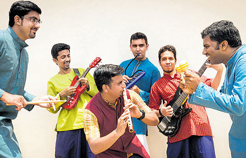 vibrant The members of 'Hamsadhwani'. (From left) Ramesh Iyer, Bharath A S, Sriharsha Ramkumar, Vasudevan Srisailan, Amit Raja Naik and Rajeev Radhakrishna.