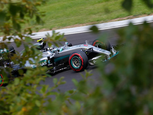 Mercedes' Nico Rosberg during practice. Reuters Photo.