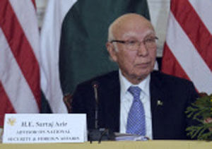 Pakistan's Foreign Affairs Adviser Sartaj Aziz. AP/PTI File Photo