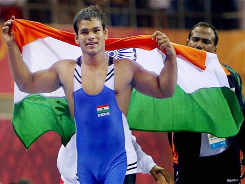 File photo of Indian wrestler Narsingh Yadav who has tested positive for a banned steroid that rules him out of the Rio Olympics that begin August 5. PTI Photo