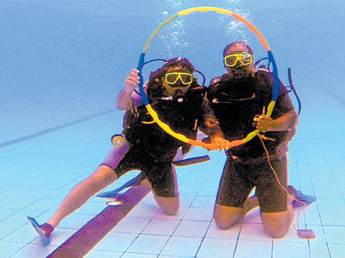 deep waters A session at 'Shark Tale Scuba'.