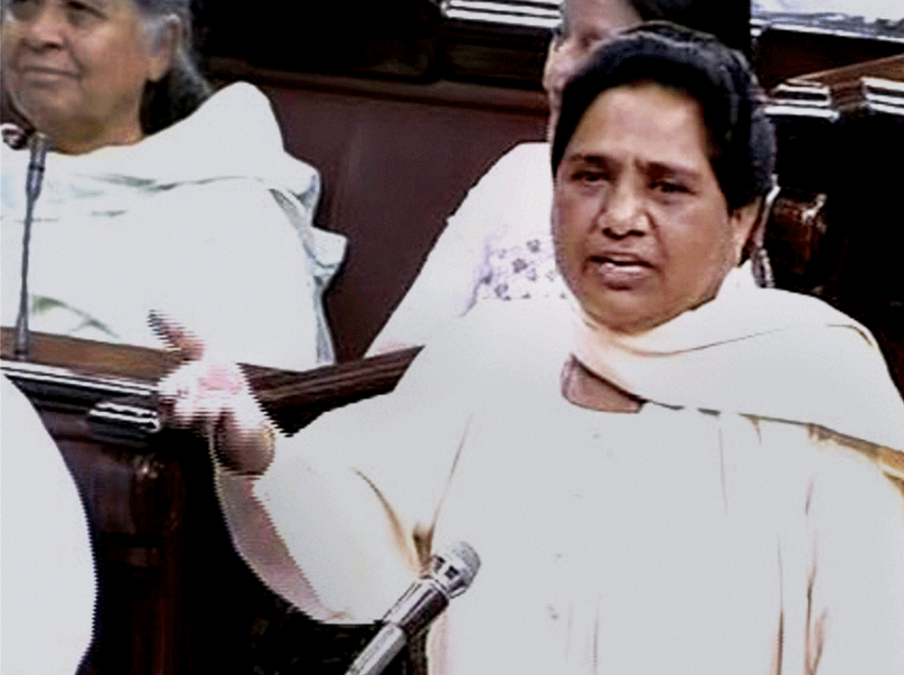 BSP Chief Mayawati in Rajya Sabha. PTI file photo