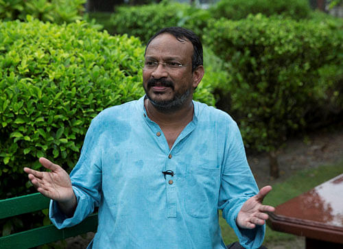 India's Bezwada Wilson, a profilic campaigner for eradication of manual scavengering who is amongst the six recipients of this year's Ramon Magsaysay Award, in New Delhi on Wednesday. PTI Photo