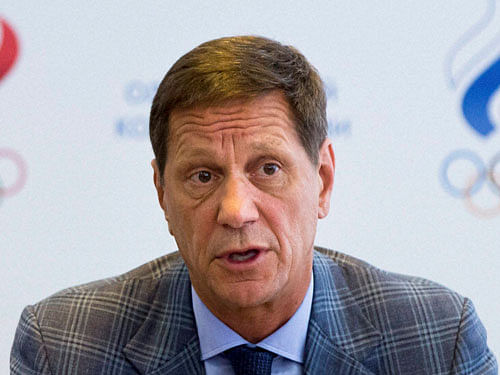 Russian Olympic Committee President Alexander Zhukov speaks during a meeting in Moscow, Russia, Monday, July 25, 2016. International Olympic Committee vice president John Coates says the IOC's decision not to ban all Russian athletes from the Rio Games reflected the need to be fair to athletes who hadn't turned to doping. AP/PTI Photo