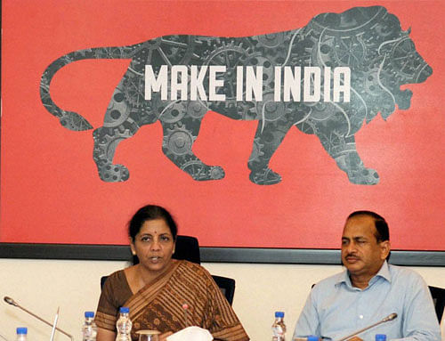 Minister of State for Commerce & Industry (Independent Charge) Nirmala Sitharaman meeting the Start Up Founders, in New Delhi on Thursday. PTI Photo / PIB