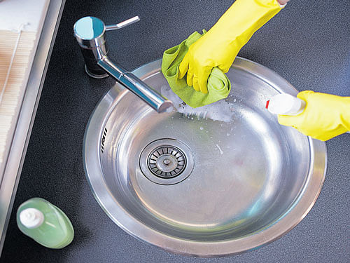 easy Clean all your bathroom and kitchen fixtures with some lemon or vinegar to get them squeaky clean.