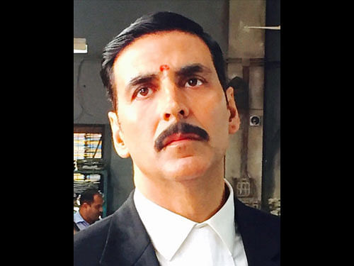 Actor Akshay Kumar said he is enjoying playing a lawyer in the film as he has never portrayed it in films. Image courtesy Twitter.