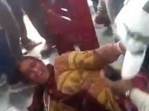 The incident of beating Muslim women--Salma and Shamim Bi--on July 26 for allegedly carrying beef had drawn outrage. The opposition BSP and Congress had created uproar in Rajya Sabha over the incident. Image courtesy Twitter.