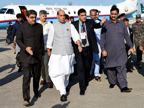 The reaction came after there were reports that Rajnath Singh's speech was reportedly blacked out as media organisations were not allowed to cover the 7th SAARC Home/Interior Ministers' conference. AP/ PTI